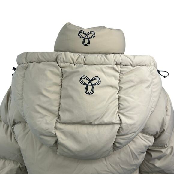 Aritzia TNA The Super Puff Beige Goose Down Zip Hoodie Puffer Coat Jacket 3XS - Picture 6 of 9